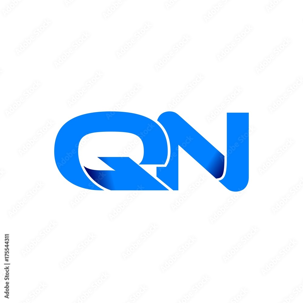 qn logo initial logo vector modern blue fold style qn logo initial logo vector modern blue fold style