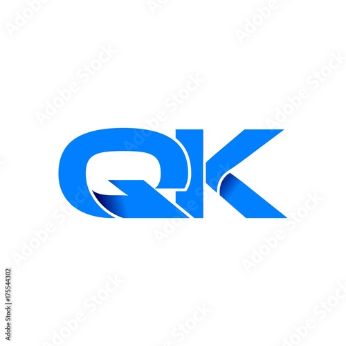 qk logo initial logo vector modern blue fold style Free Download qk logo initial logo vector modern blue fold style - GFXLoad