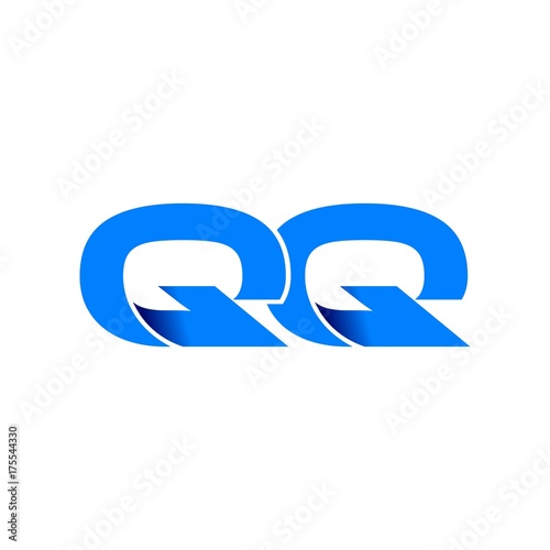 qq logo initial logo vector modern blue fold style