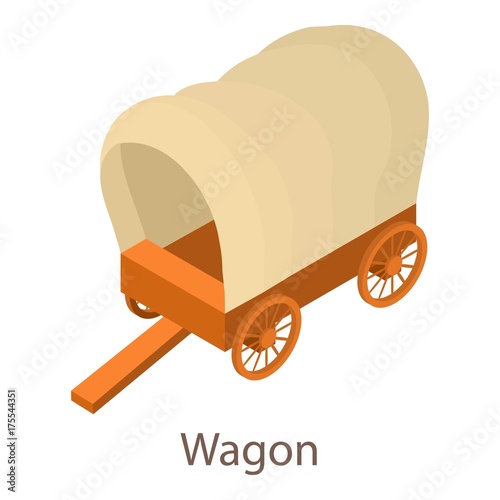 Wagon icon, isometric 3d style