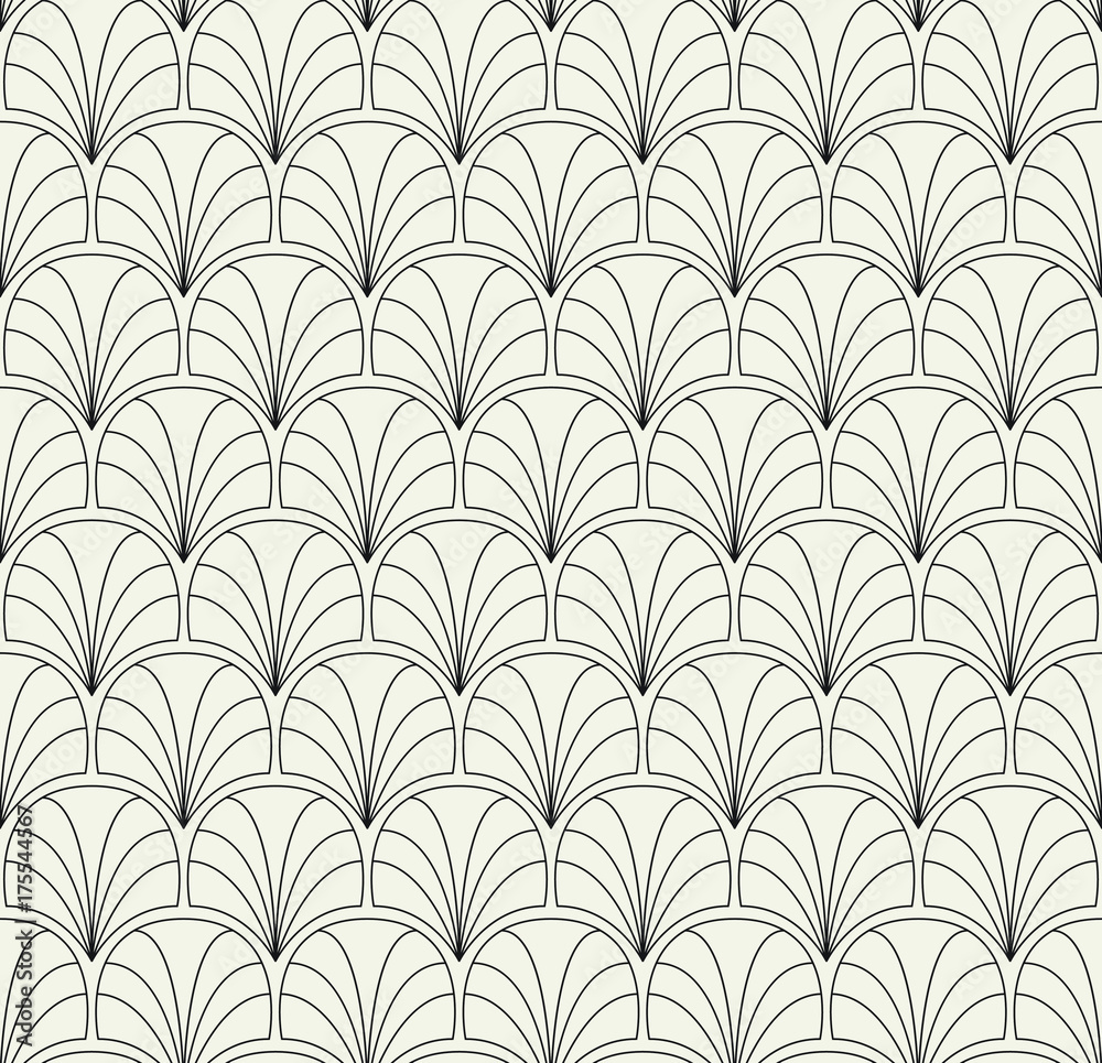 Fototapeta Vector Floral Art Nouveau Seamless Pattern