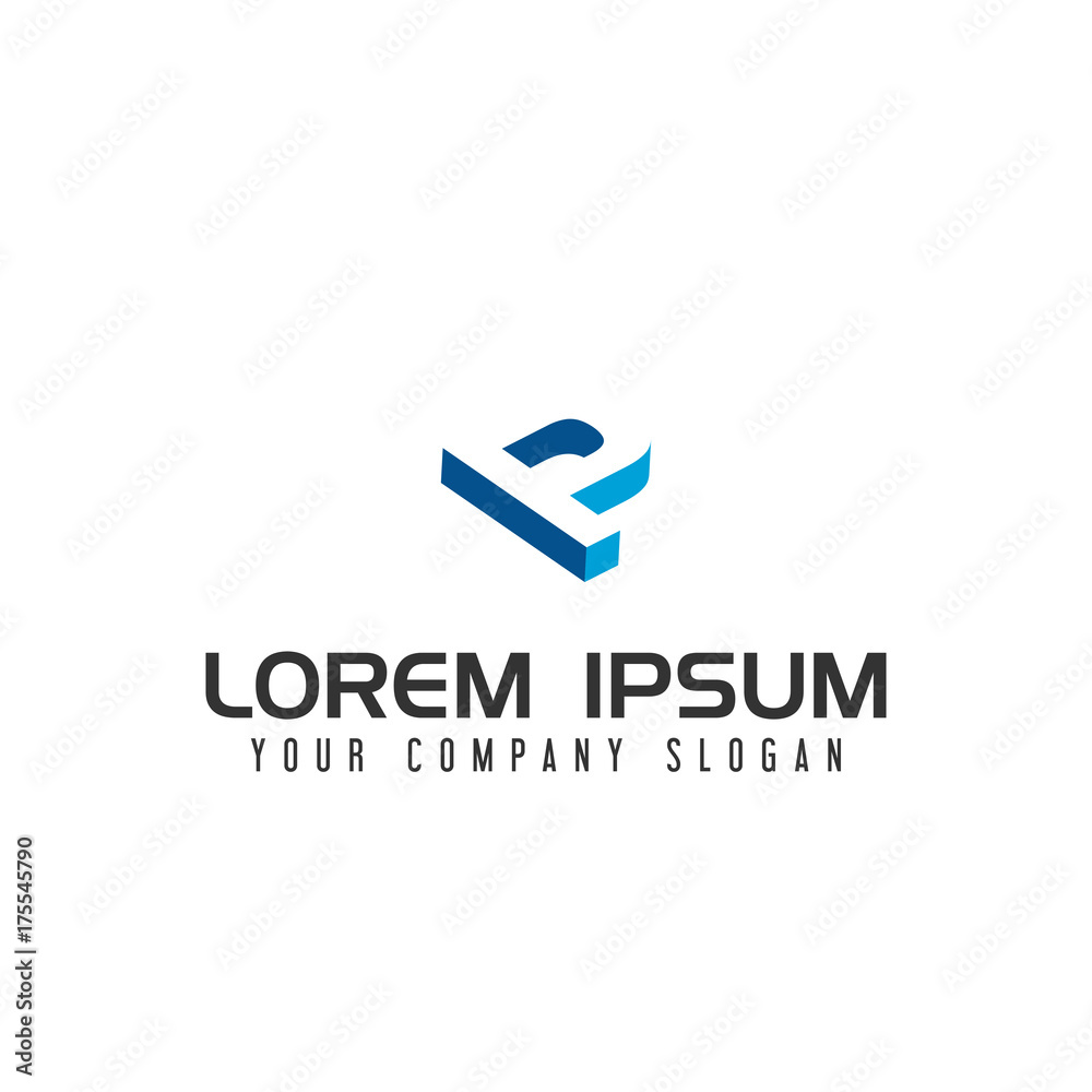 Lettter P Negative space logo design concept template Lettter P Negative space logo design concept template