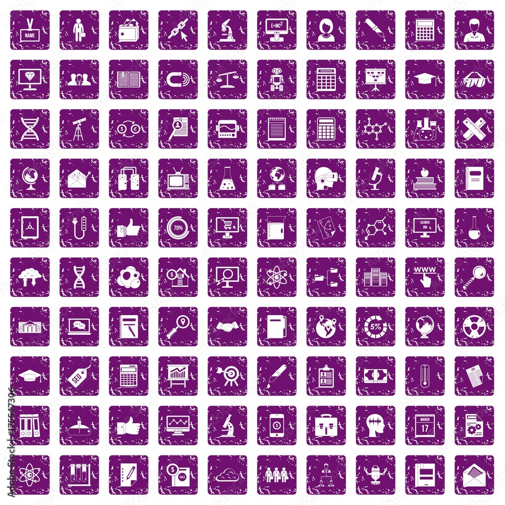 100 analytics icons set grunge purple 100 analytics icons set grunge purple
