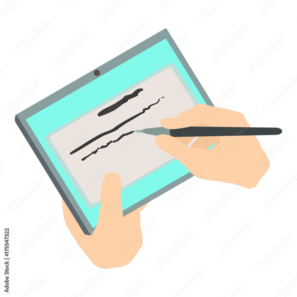 Write tablet icon, isometric 3d style Write tablet icon, isometric 3d style