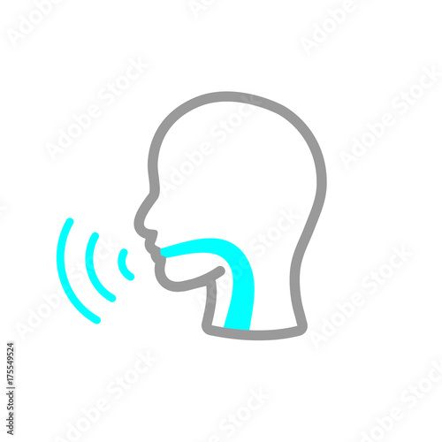 Vocal cord icon with person image vector illustration
