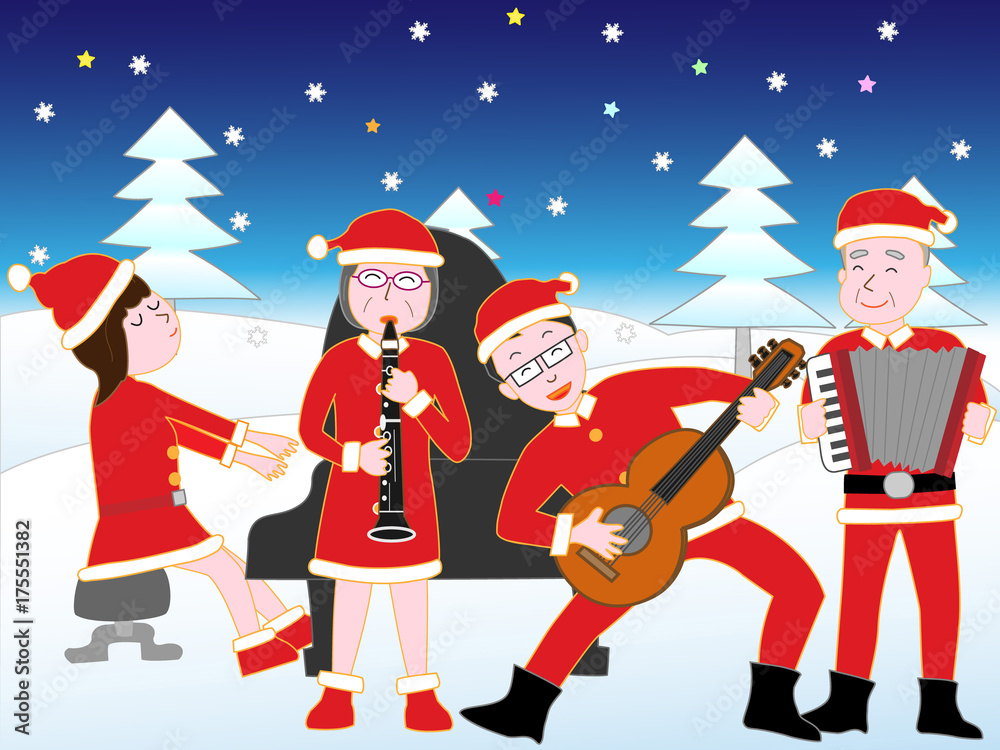 Obraz premium 家族でクリスマスコンサート