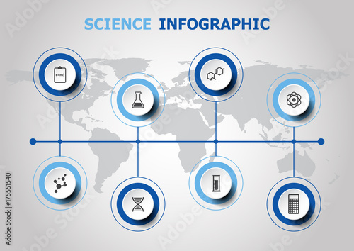 Infographic design with science icons