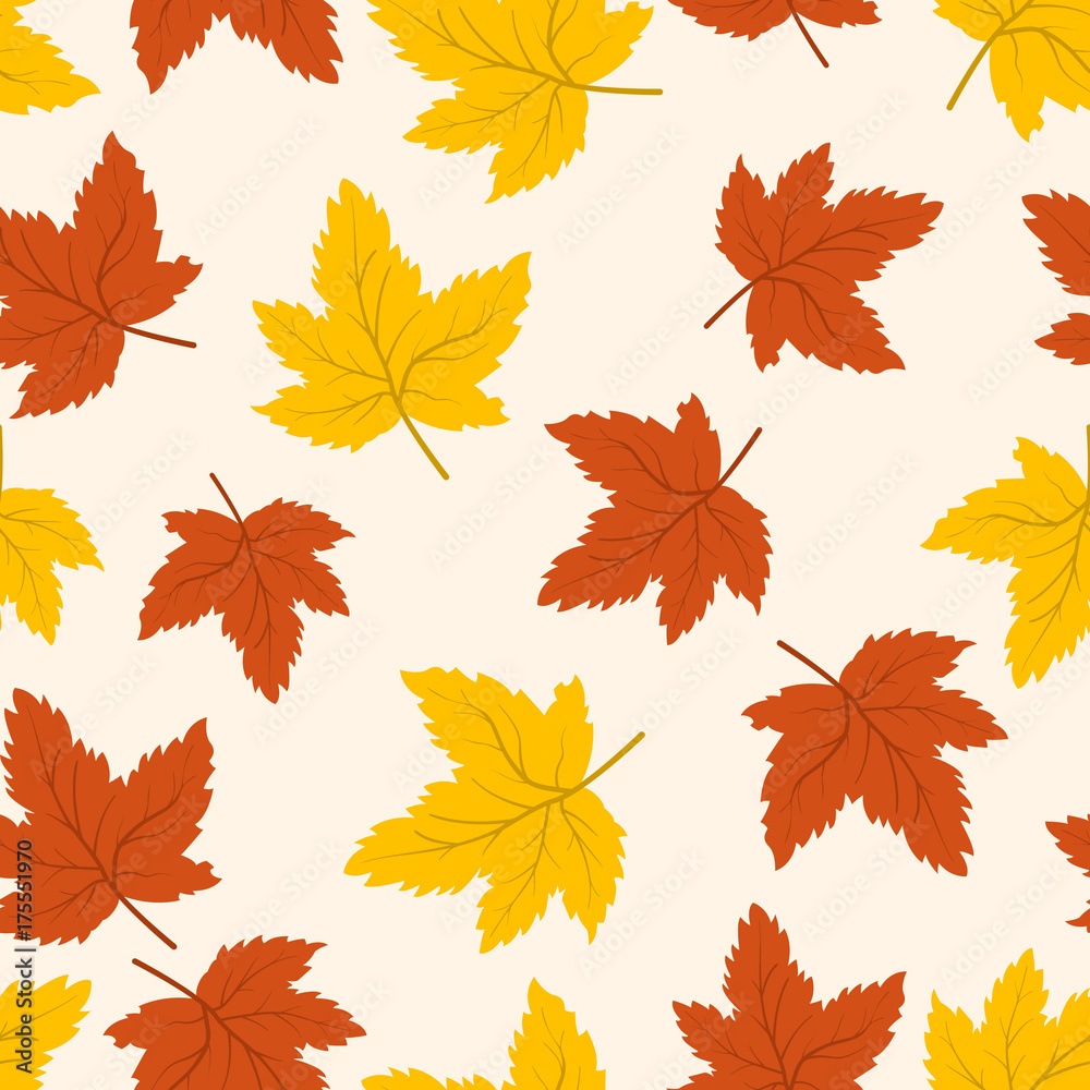 Autumn Leaves seamless pattern. Abstract vector background Autumn Leaves seamless pattern. Abstract vector background