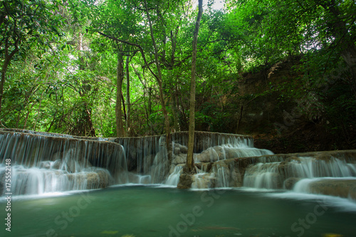 Huai Mae Khamin Waterfall in Kanchanaburi  Thailand