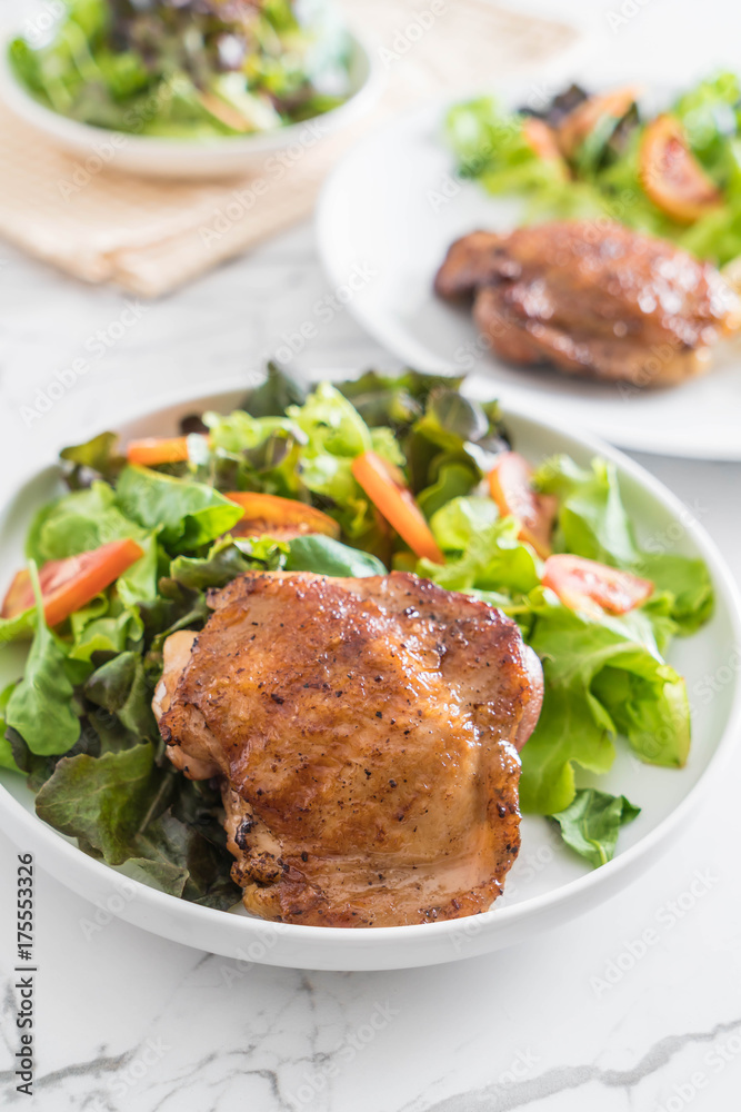 grilled chicken steak with vegetable salad grilled chicken steak with vegetable salad
