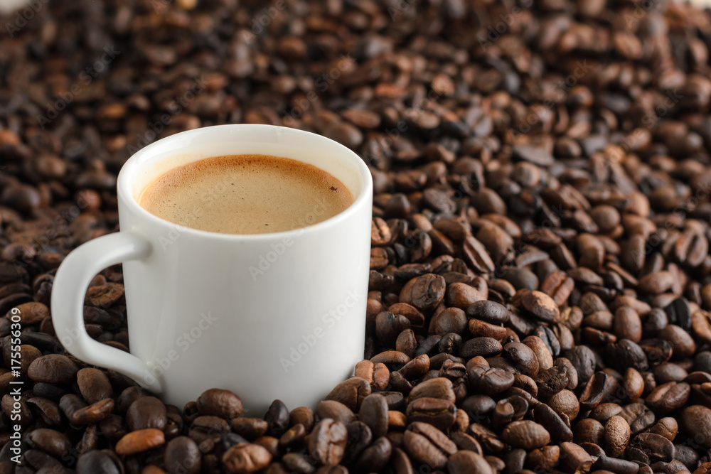 cup of coffee with crema espresso on background coffee cup of coffee with crema espresso on background coffee