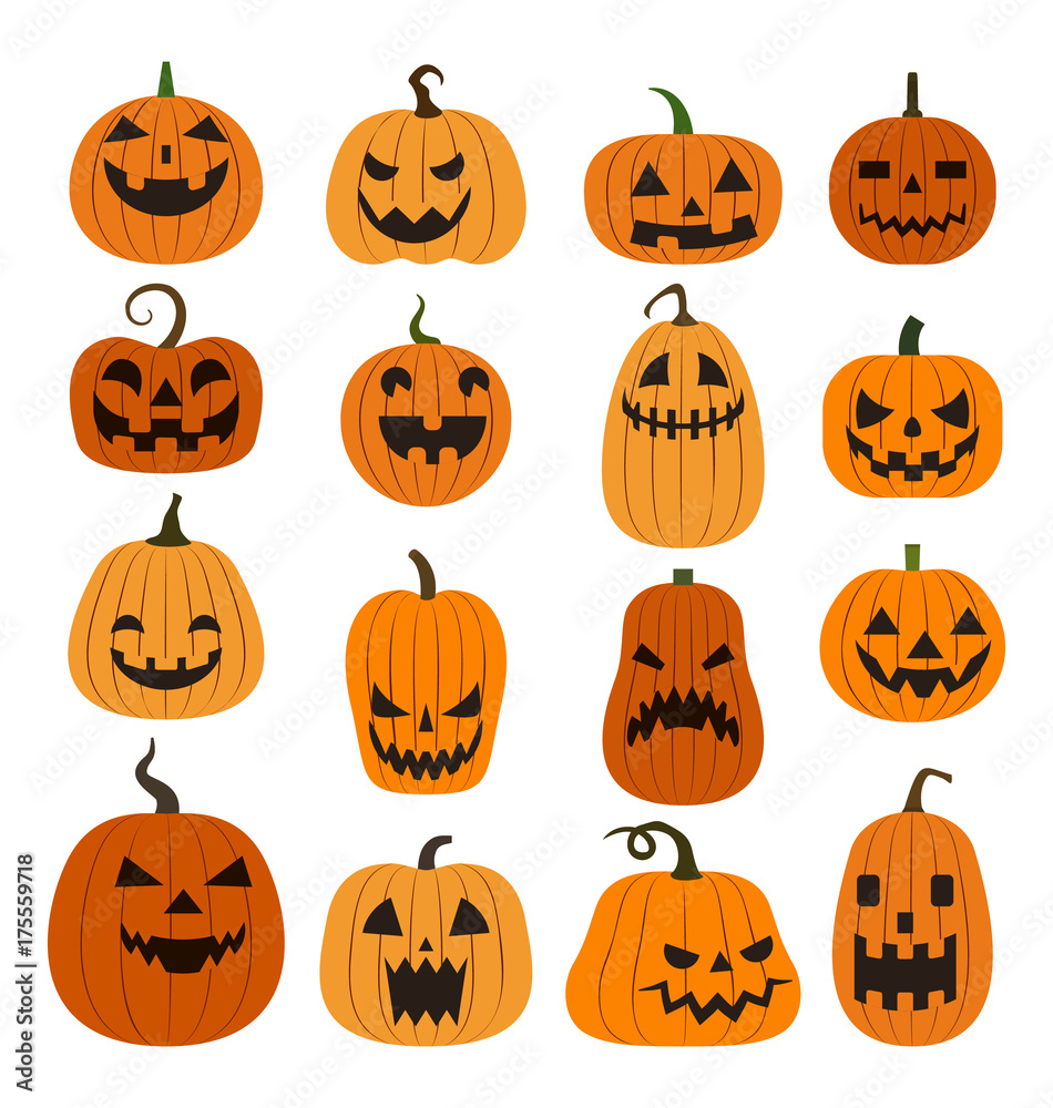 Fototapeta premium halloween pumpkin set