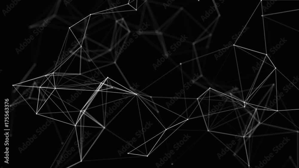 Black white plexus with dots, lines, triangles. Background information for social networks, the Internet, science, computer networks, technologies.