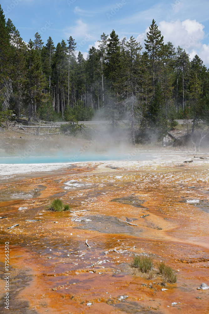 View of geysers from Yellowstone National Park, Montana View of geysers from Yellowstone National Park, Montana