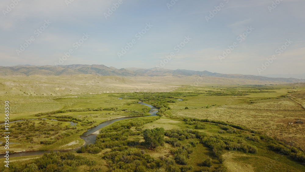 Aerial view of Ennis region, Montana USA