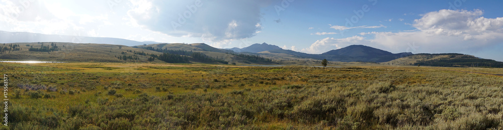 Yellowstone National park at sunrise