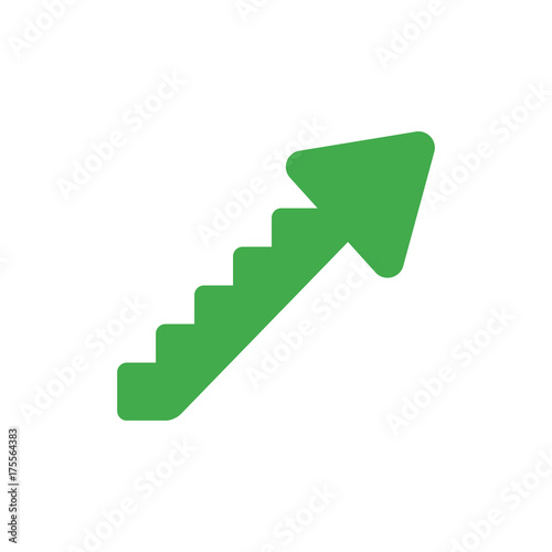 Flat design vector concept of arrow stairs moving up