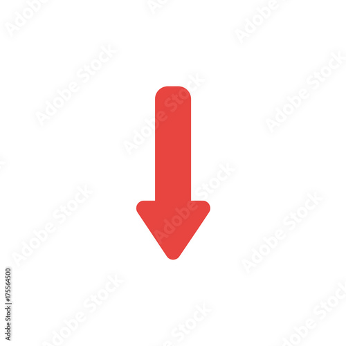 Flat design vector of arrow moving down