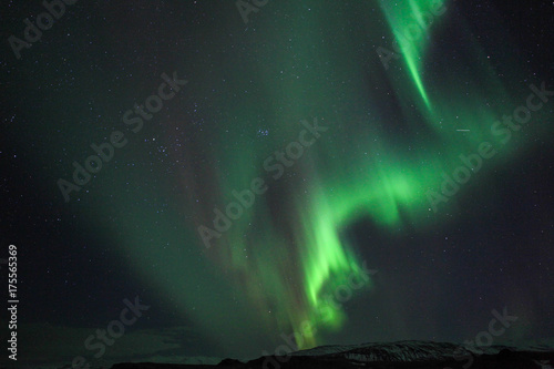 The Northern Lights (Aurora borealis) over Jokulsarlon in Iceland