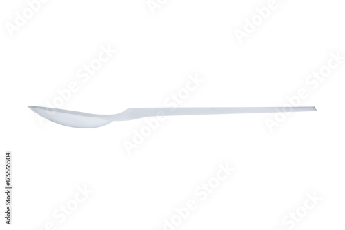 White spoon plastic isolated on white