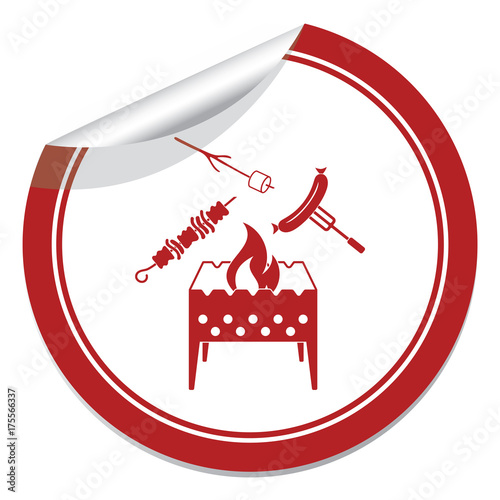 Brazier, zephyr, kebab and sausage icon