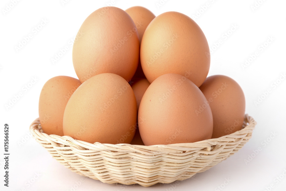Eggs: Brown Egg Isolated on White Background Eggs: Brown Egg Isolated on White Background