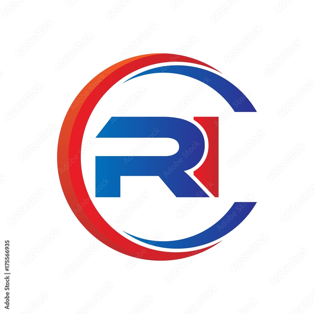 ri logo vector modern initial swoosh circle blue and red ri logo vector modern initial swoosh circle blue and red