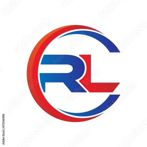 Free Download rl logo vector modern initial swoosh circle blue and red - GFXLoad