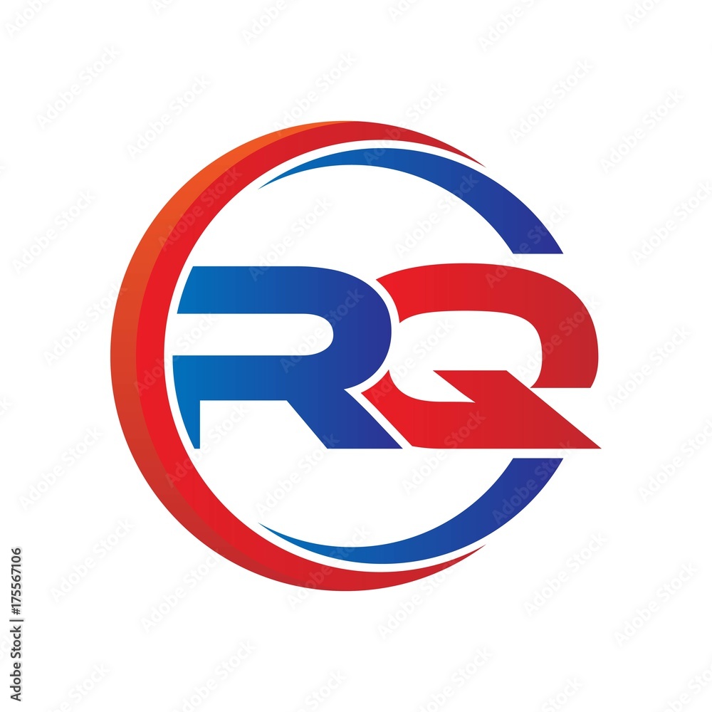 rq logo vector modern initial swoosh circle blue and red rq logo vector modern initial swoosh circle blue and red