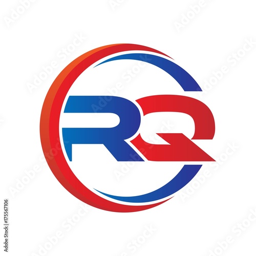 Free Download rq logo vector modern initial swoosh circle blue and red - GFXLoad