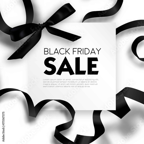 Black Friday sale discount promo offer poster or advertising flyer and coupon.
