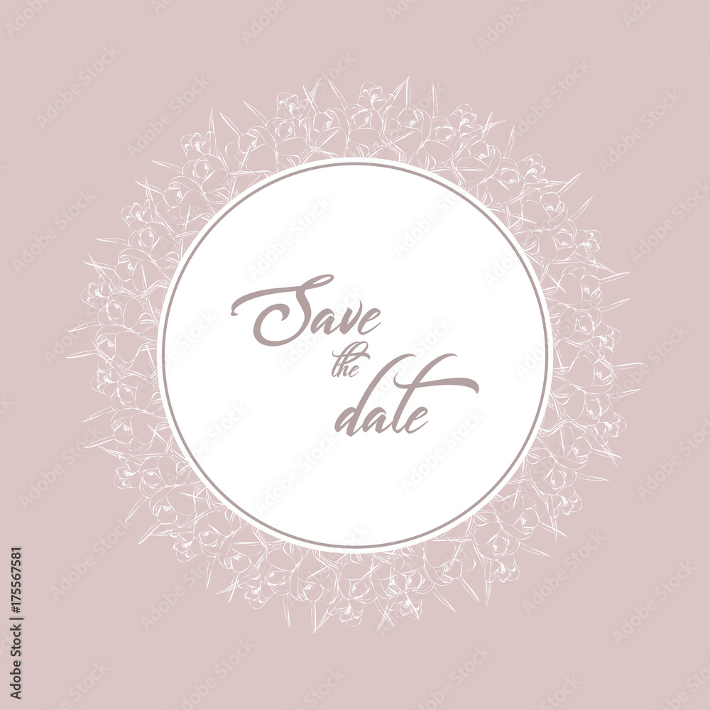 Floral card. Wedding invitation. Hand draw of vector illustration. Floral card. Wedding invitation. Hand draw of vector illustration.