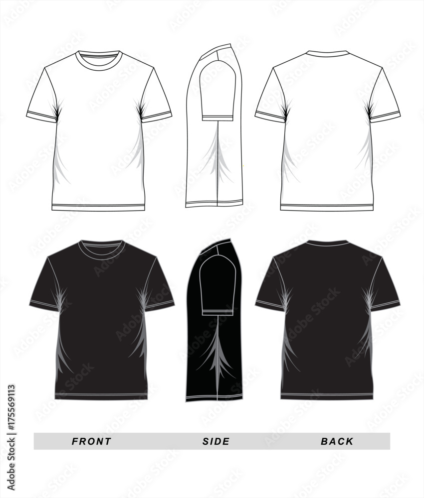 T-shirt template black white Stock Vector | Adobe Stock