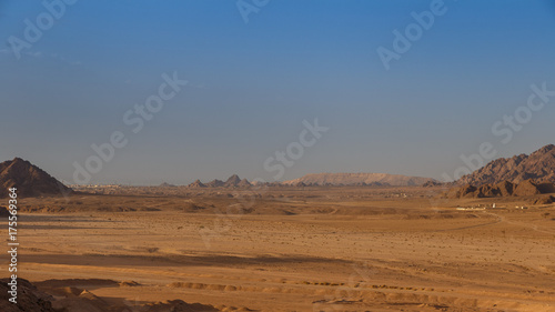 Mountain in the desert and the blue sky
