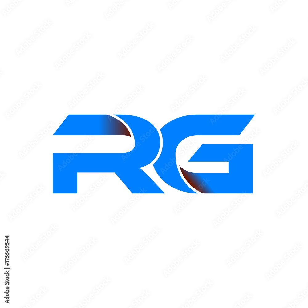rg logo initial logo vector modern blue fold style rg logo initial logo vector modern blue fold style