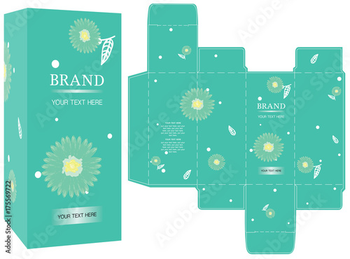 Packaging design, luxury box design template and mockup box. Illustration vector