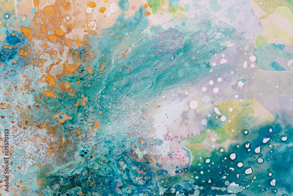 Φωτογραφία Close up of abstract painting. Oil picture. Colors splashing.