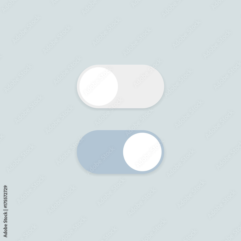 Clean minimalistic vector on/off flat toggle switch buttons template Clean minimalistic vector on/off flat toggle switch buttons template