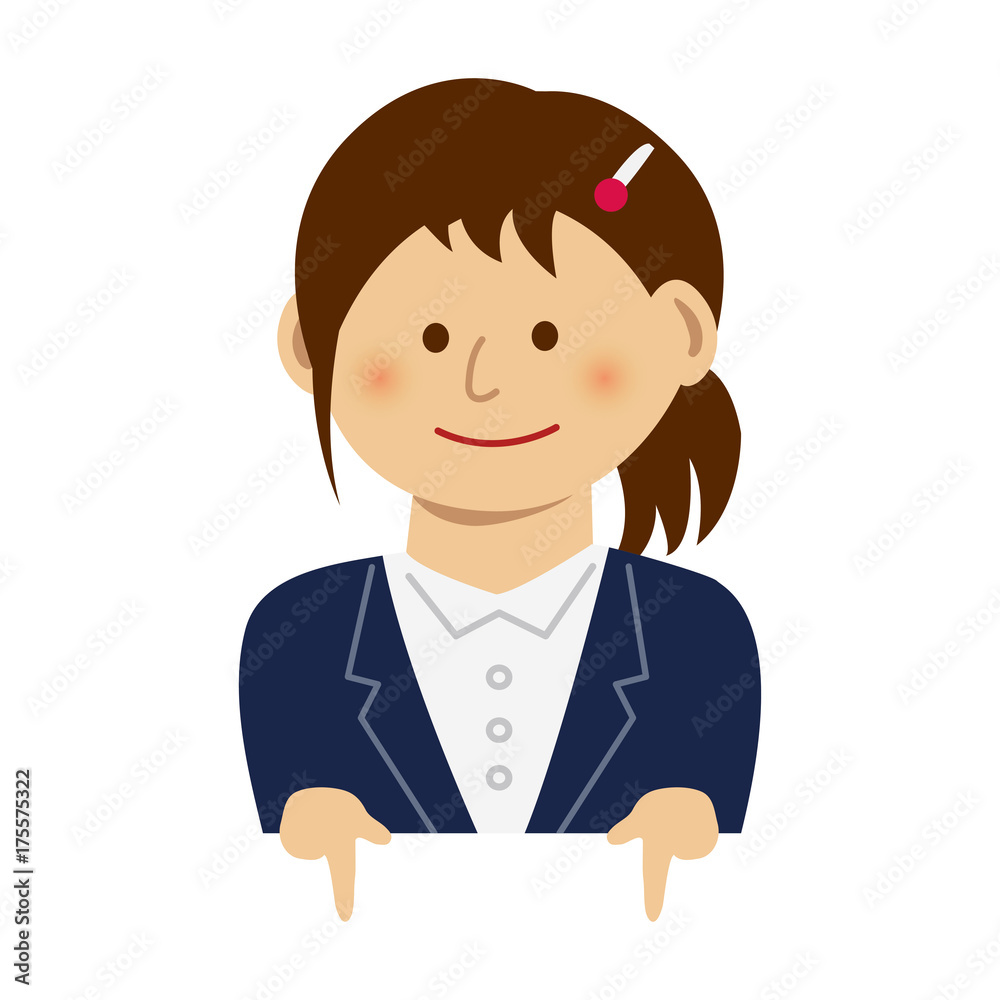 Woman pointing at something illustration Woman pointing at something illustration