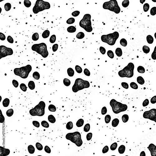 Paw of dog print vector Vexture