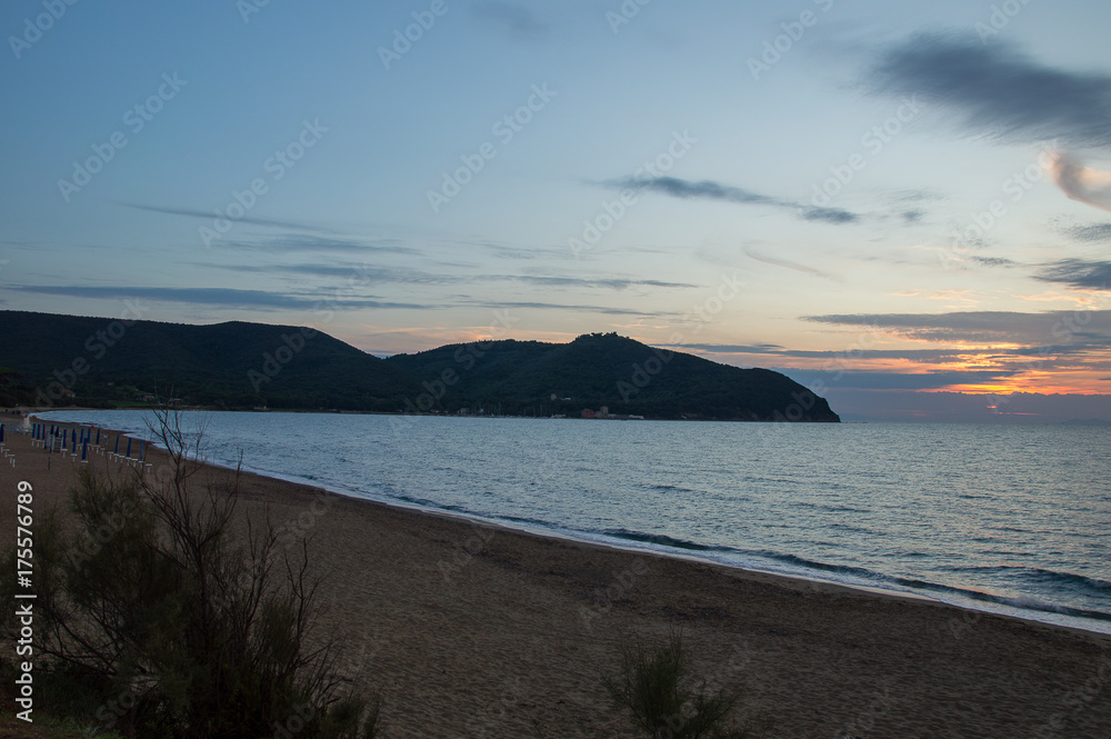 Baratti beach sunset