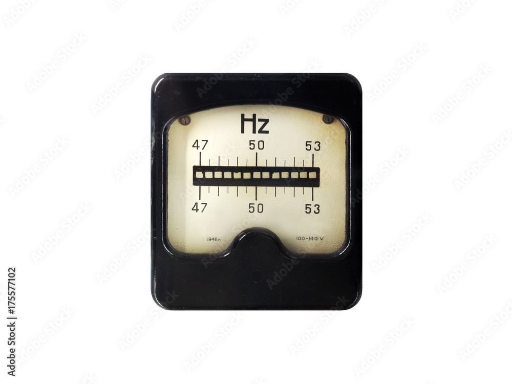 Ancient frequency meter measuring the frequency (Xz) isolated on a
