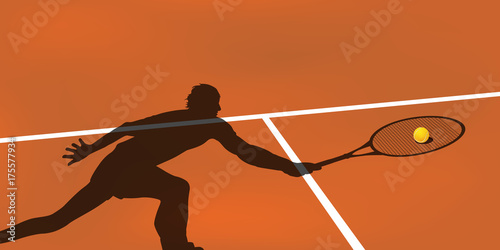 tennis - fond, balle - arrière plan - terrain - terre battue - arrière plan
