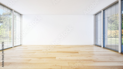 Modern bright interiors empty room. 3D rendering illustration © 3DarcaStudio