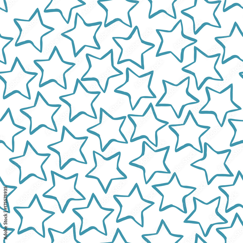 Abstract seamless pattern with blue stars
