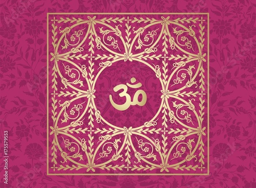 aum syllable, paisley design ,Hinduism, India