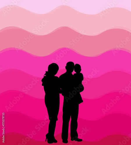  isolated, silhouette family