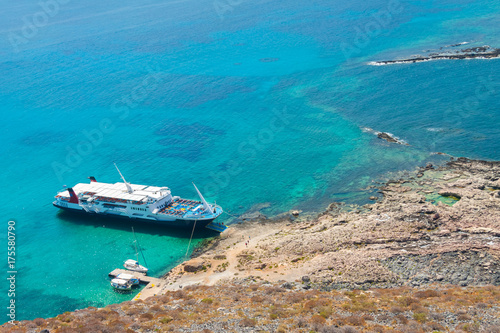 Cruise ship near Gramvousa Island. Crete, Greece