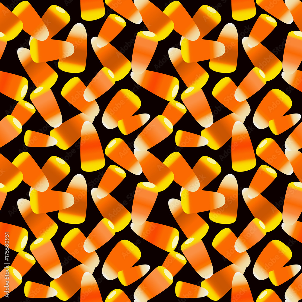 Vector seamless pattern for Happy halloween card,sticker,poster,background.Halloween pattern with Candy Corn .
