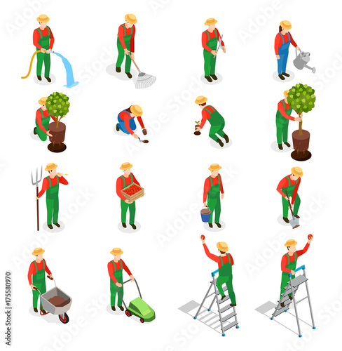 Gardener Characters Icon Set